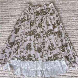 Petal & Pup White and Green Floral Midi Skirt